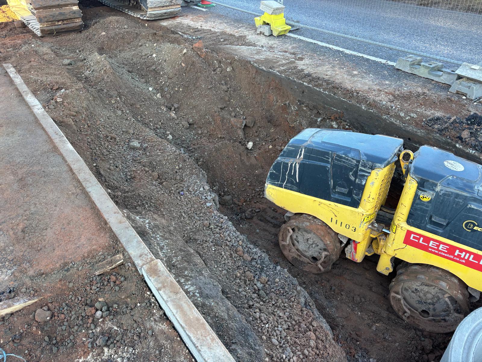 Highway works with traffic management